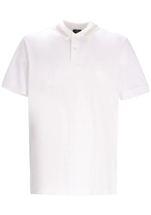 BOSS striped-collar polo shirt - White