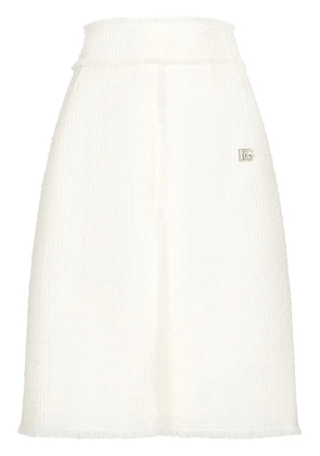 Dolce & Gabbana high-waist tweed skirt - White