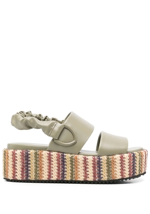 Blauer 50mm striped heeled sandals - Green
