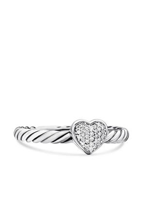 David Yurman sterling silver Cable Collectibles Heart Stack diamond ring (6.2mm)