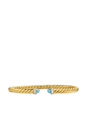 David Yurman 18kt yellow gold Cablespira topaz and diamond bracelet (4mm)
