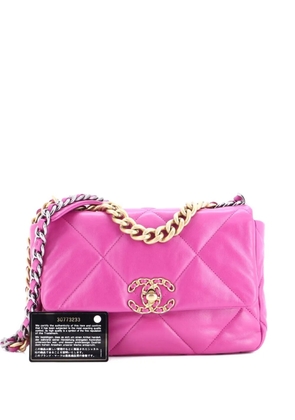 CHANEL Pre-Owned 19 Flap Bag Quilted Leather Medium crossbody bag - Purple