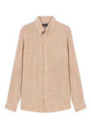 Brooks Brothers striped button-up shirt - Brown