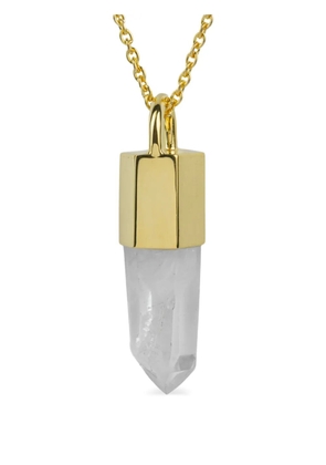 Parts of Four lemurian quartz talisman necklace - Gold