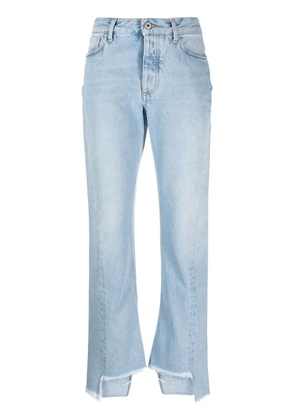 Off-White frayed-edge straight-leg jeans - Blue