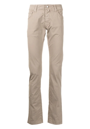 Jacob Cohën crinkled slim-fit trousers - Brown