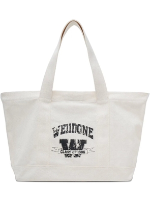 We11done collegiate-logo tote bag - Beige