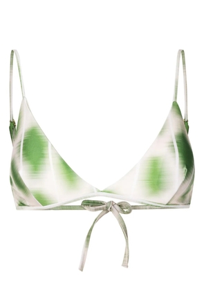 Lenny Niemeyer abstract-print triangle-cup bikini top - Green