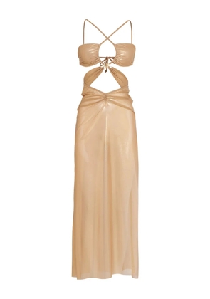 Amir Slama cut out-detail midi dress - Gold