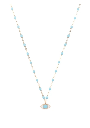 Gigi Clozeau 18kt yellow gold Eye Classic Voyage beaded necklace - Blue