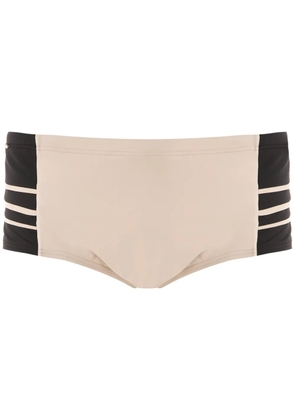 Amir Slama panelled swim trunks - Brown