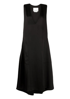 SA SU PHI V-neck sleeveless satin dress - Black