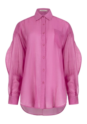 PARAMIDONNA Jade puffed-sleeve button-up shirt - Pink