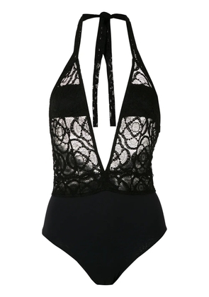 Amir Slama lace panel swimsuit - Black