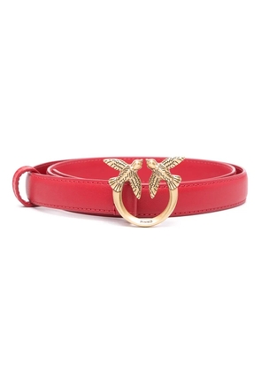 PINKO Love Birds thin leather belt - Red