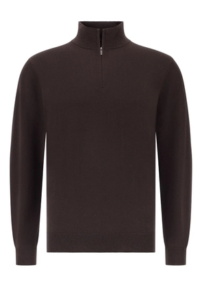 Boggi Milano half-zip wool sweater - Brown