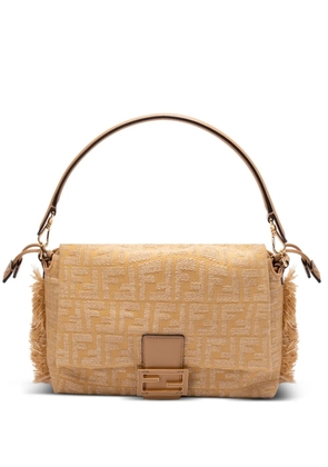 FENDI Zucca Mamma fringed canvas shoulder bag - Neutrals