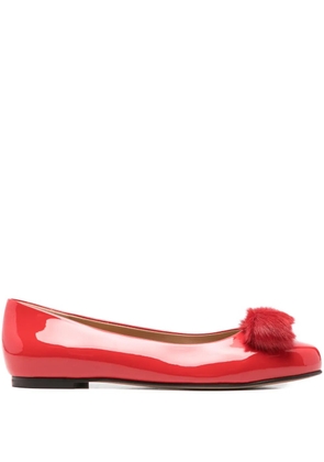 Ferragamo bow-detail ballet flats - Red