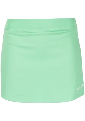 Sporty & Rich logo-print elasticated-waistband miniskirt - Green