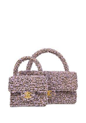 CHANEL Pre-Owned 1995 Tweed Single Flap two-in-one handbag set - Purple