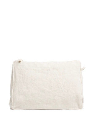 Once Milano zip-up linen wash bag - Neutrals