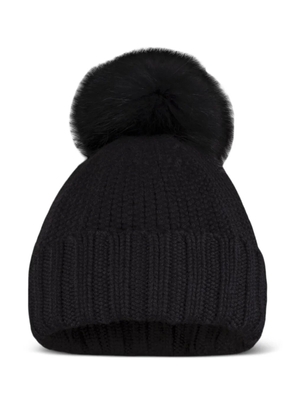 Moorer pompom-detail beanie hat - Black