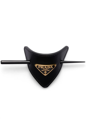 Prada leather hair clip - Black