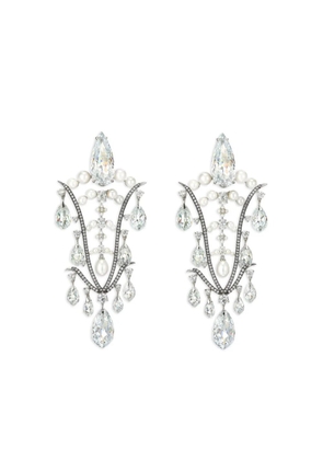 Anabela Chan 14K white gold and rhodium vermeil Supernova sapphire earrings - Silver