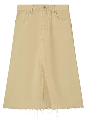 Tory Burch deconstructed denim midi skirt - Neutrals