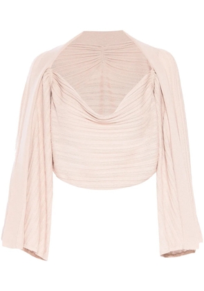 RTA draped-sleeves cowl-neck top - Neutrals