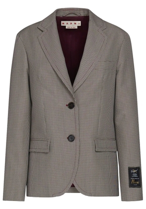 Marni houndstooth-pattern single-breasted blazer - Grey