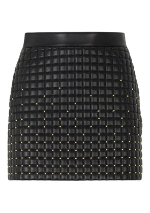 Roberto Cavalli quilted studded leather mini skirt - Black