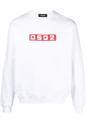 DSQUARED2 logo-appliqué cotton sweatshirt - White