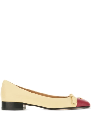Valentino Garavani tassel-embellished leather flat pumps - Neutrals