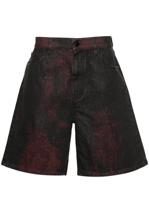44 LABEL GROUP Corrosive denim shorts - Black
