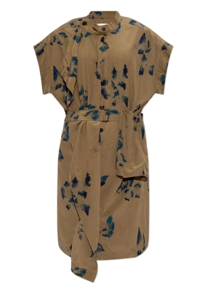 LEMAIRE asymmetric floral-print dress - Green