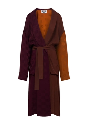 Moschino checked patterned coat - Brown