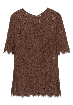 Dolce & Gabbana Pre-Owned 2000s floral-lace blouse - Brown