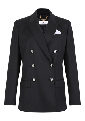 Elisabetta Franchi double-breasted skull-button blazer - Black