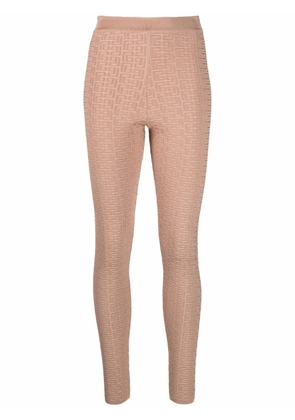 Balmain debossed monogram leggings - Neutrals