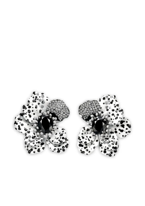 Anabela Chan 14K white gold and rhodium vermeil Monochromatic Poppy diamond earrings - Silver
