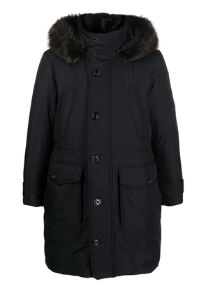 Moorer button-down hooded raincoat - Blue