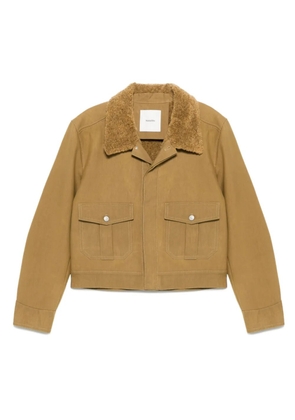 Nanushka faux shearling-collar overshirt - Neutrals