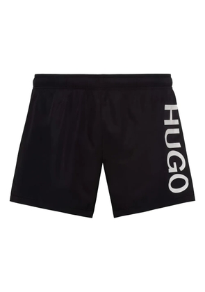 HUGO logo-detail swim shorts - Black