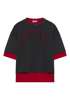 GCDS laser cut-logo T-shirt - Grey