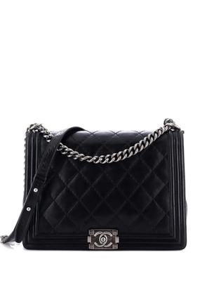 CHANEL Pre-Owned Boy Flap Bag Quilted Calfskin Large shoulder bag - Black