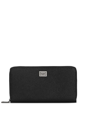 Dolce & Gabbana zipped grained leather wallet - Black