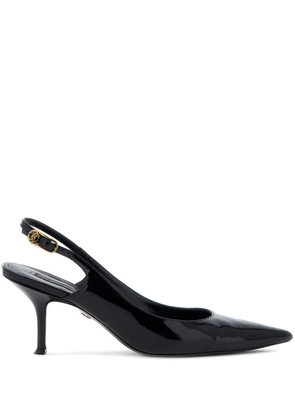 Roberto Cavalli leather slingback pumps - Black