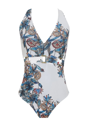 Amir Slama floral-print swimsuit - White
