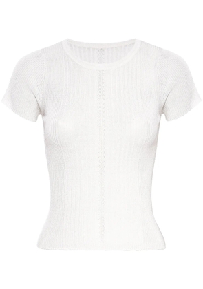 RTA crew-neck knitted silk top - White